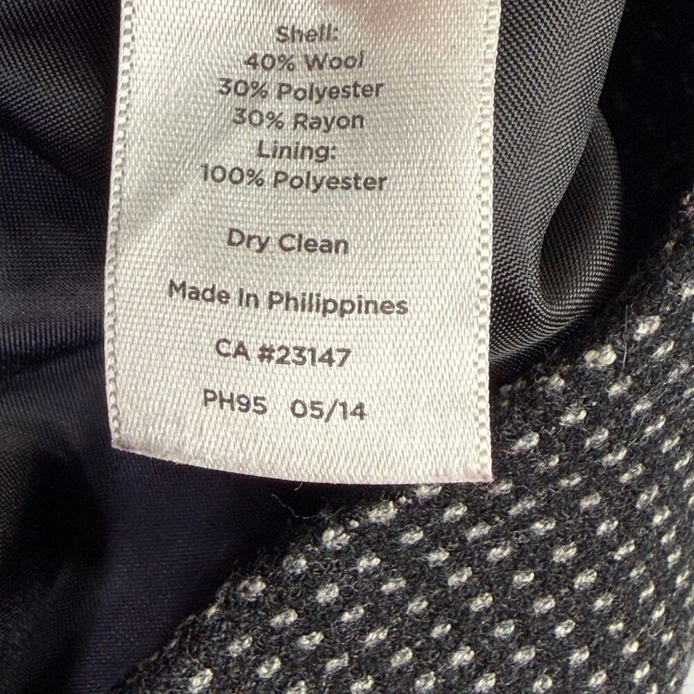 Talbots Petites Curvy Pants 2P Black Dot Wool Blend Dress Career Womens - Picture 4 of 9